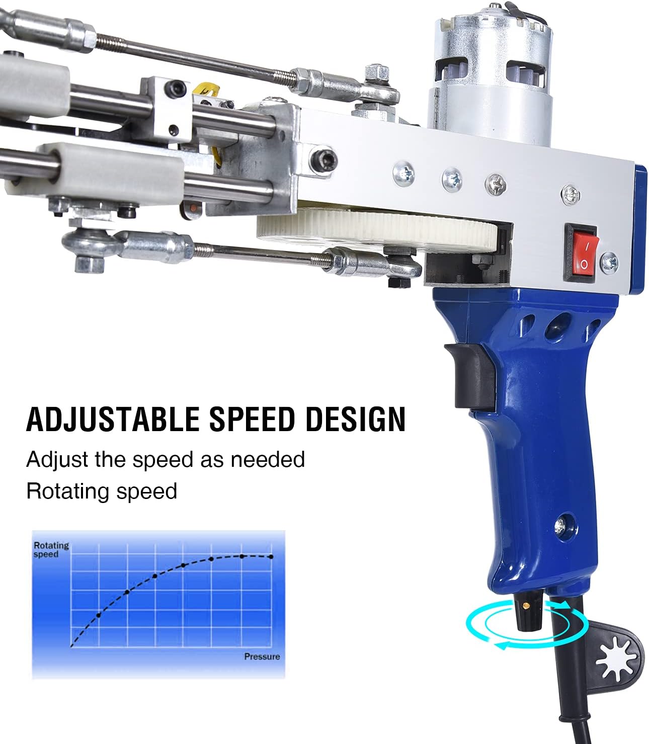 Tufting Gun, Cut Pile and Loop Pile (2 in 1) Electric Rug Gun Machine 
