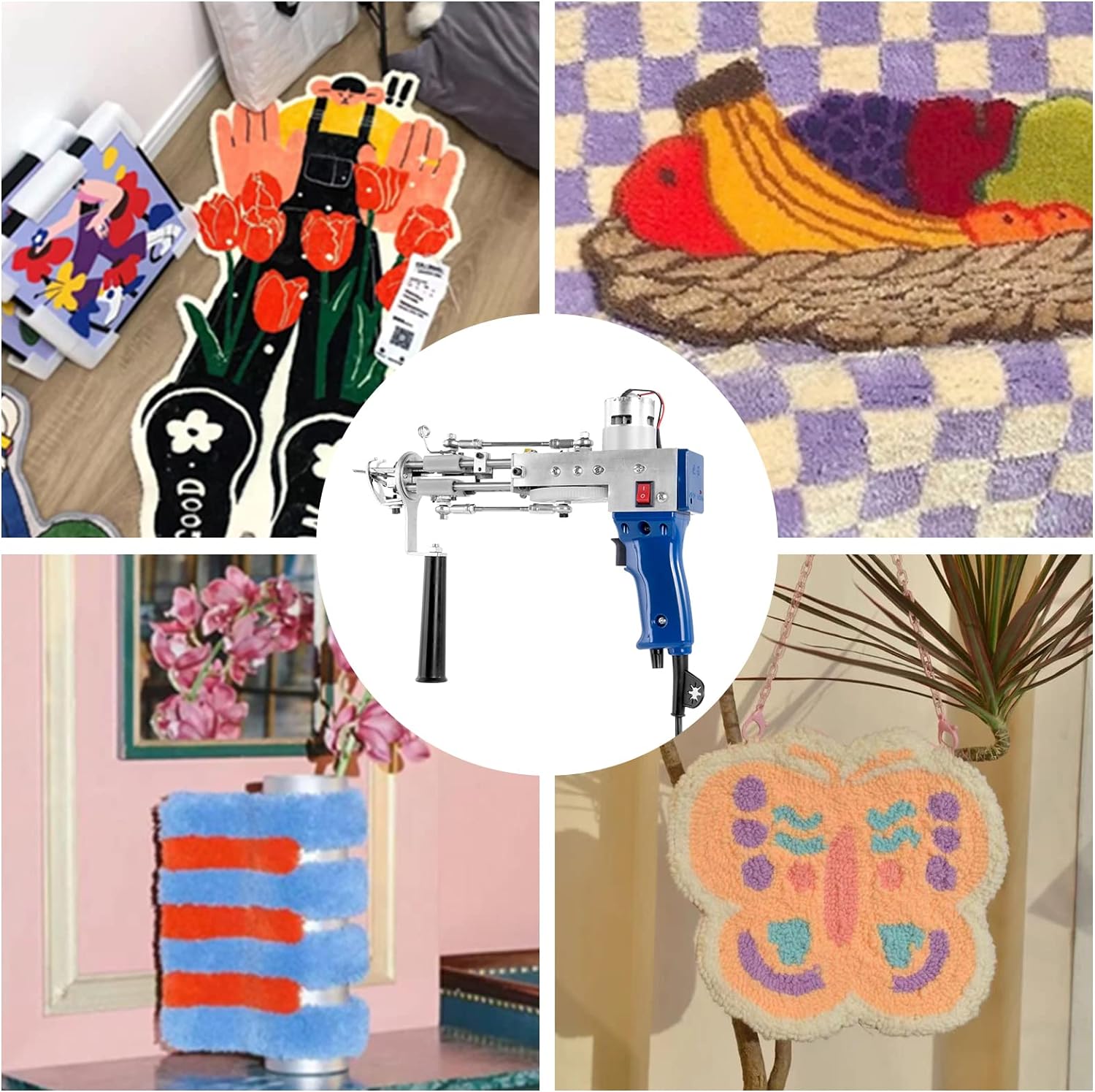 Tufting Gun, Cut Pile and Loop Pile (2 in 1) Electric Rug Gun Machine 